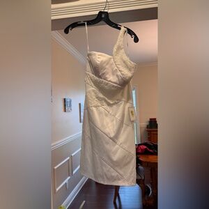 B Darlin White One Shoulder Dress